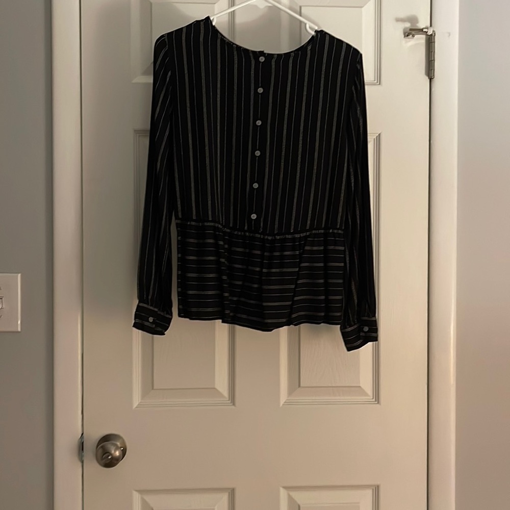 Loft Striped Button Back Blouse - image 2